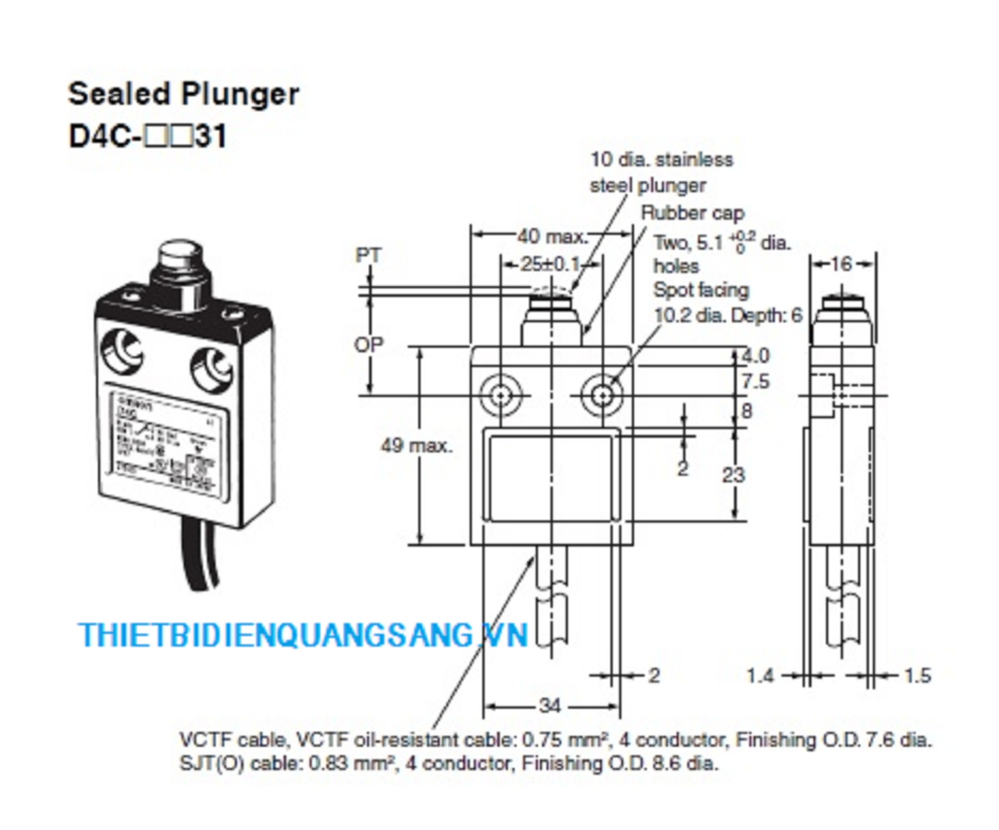 CÔNG TẮC HÀNH TRÌNH OMRON D4C-1231