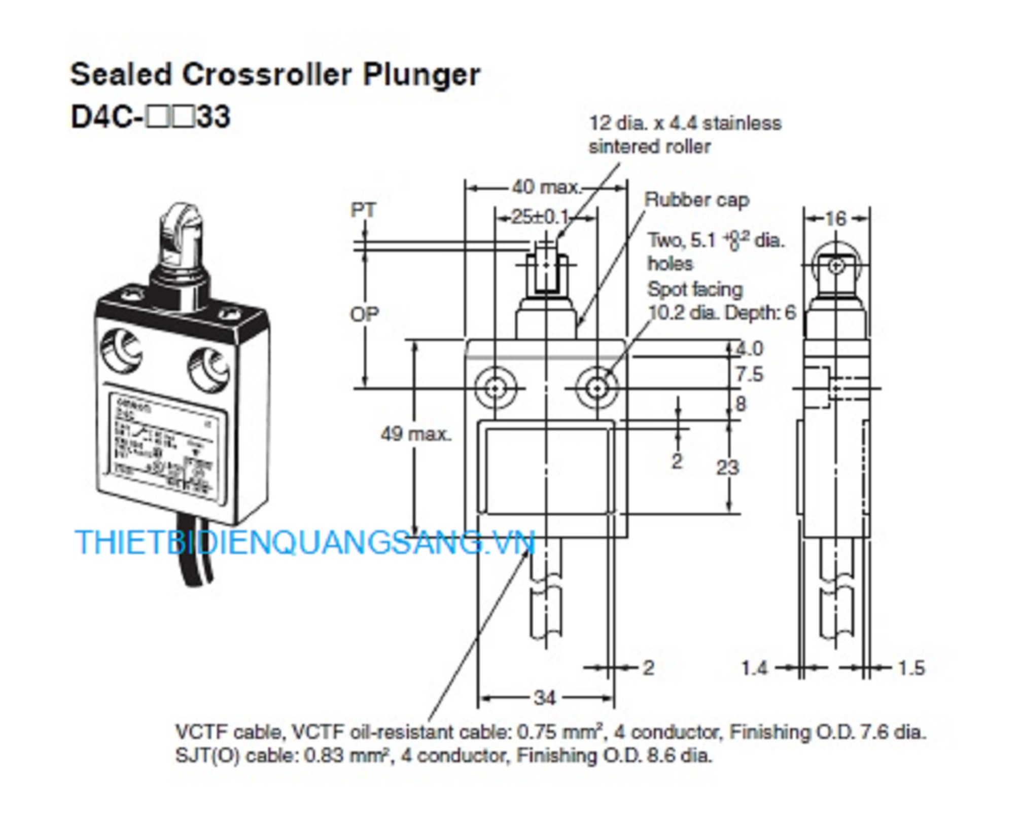 CÔNG TẮC HÀNH TRÌNH OMRON D4C-1233