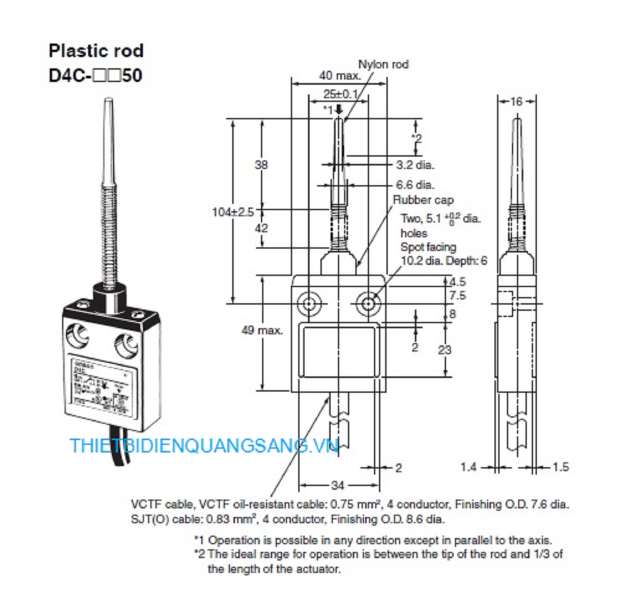 CÔNG TẮC HÀNH TRÌNH OMRON D4C-1250